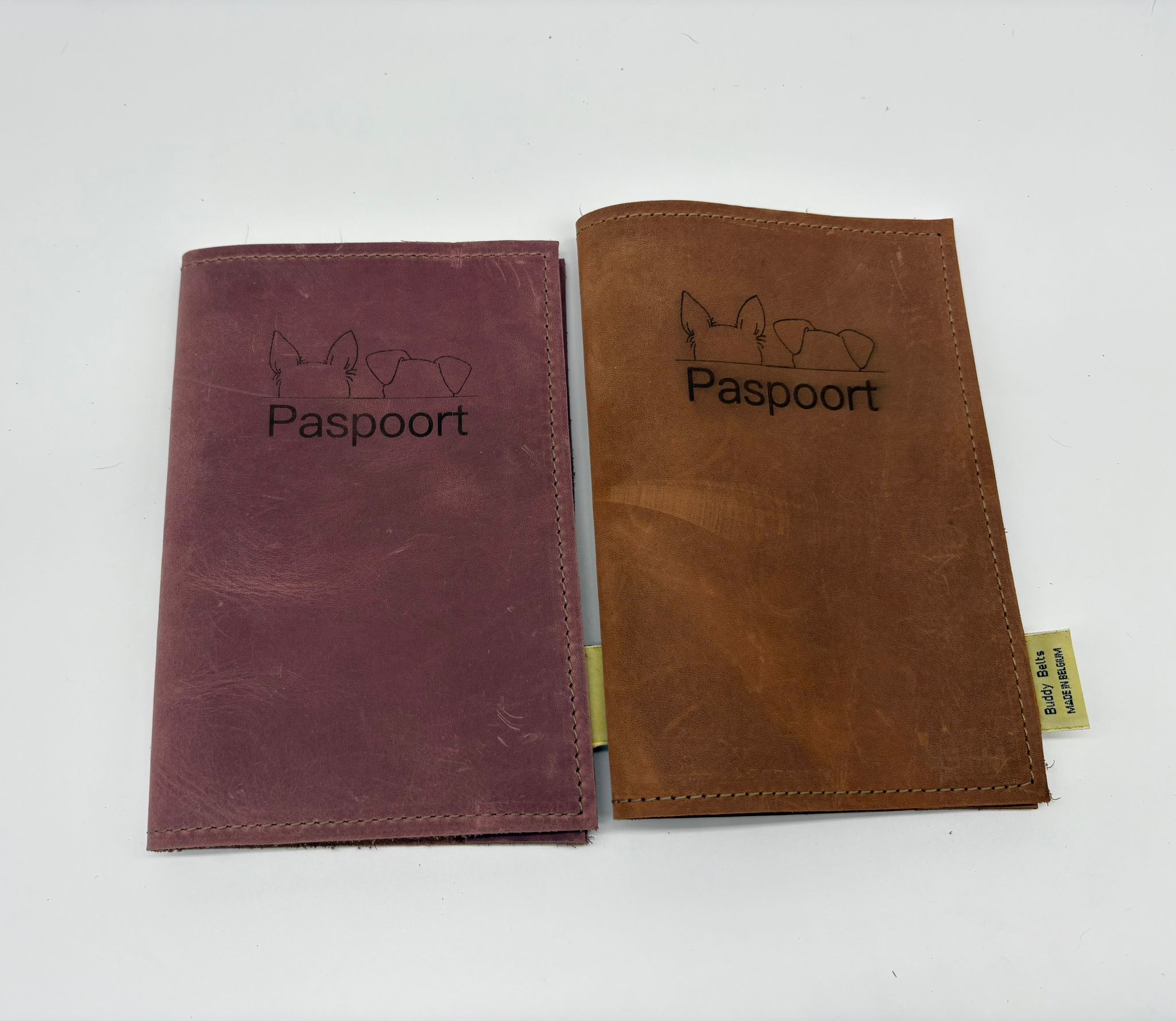 Lederen dierenpaspoorthouder - softcover